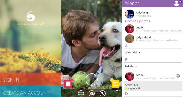 6Snap app screens