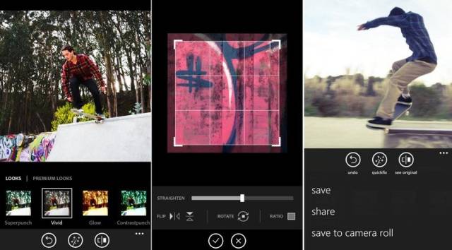 Adobe Photoshop Express screens