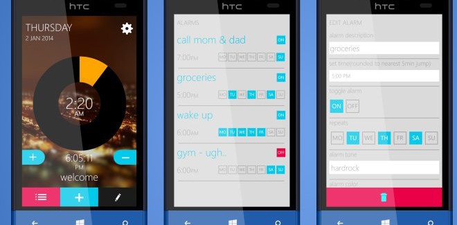 AlarmMe alarm app for Windows Phone 8