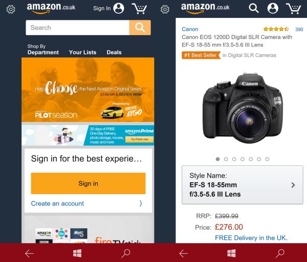 amazon for Windows 10