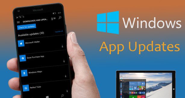 Windows Store app updates phone pc windows 10 mobile