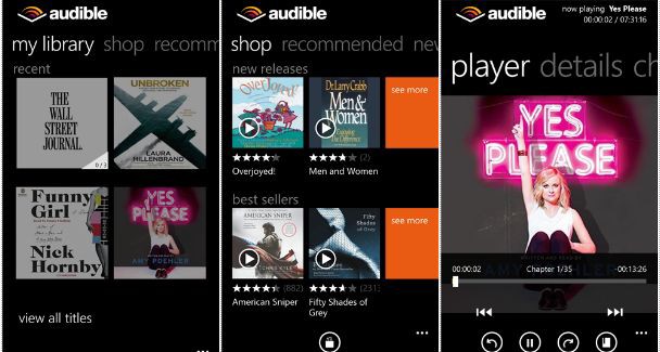 Audible Windows phone app
