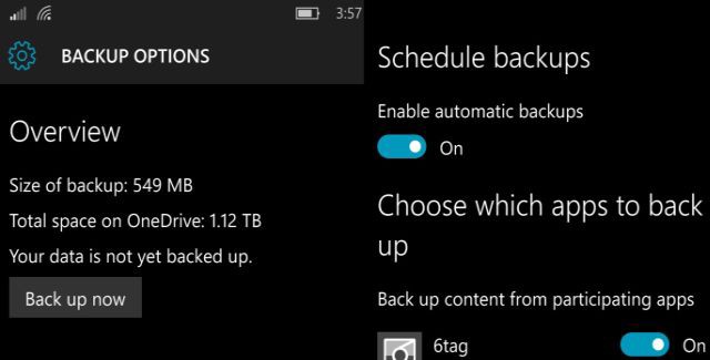 backups windows 10 mobile