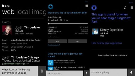 Bing Cortana updates October 2014