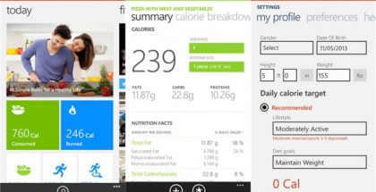 Bing health and Fitness Beta app for WP8