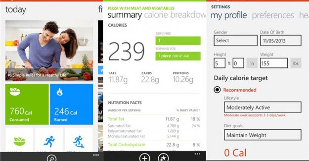 Bing health and Fitness Beta app for WP8