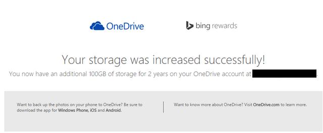 Bing Rewards 100gb free OneDrive