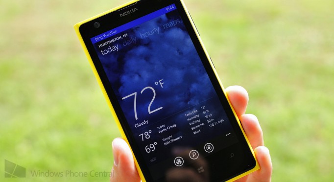Bing Weather Windows Phone 8 lock screen