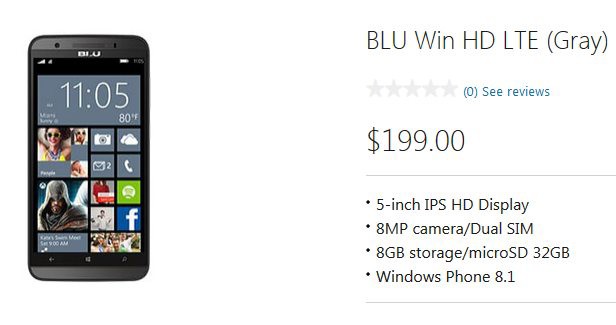 Grey BLU Win HD with LTE support 2015