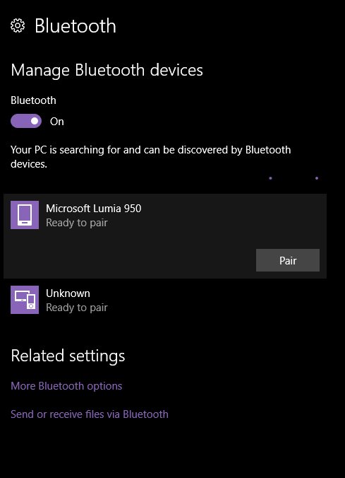 Bluetooth pair Windows 10