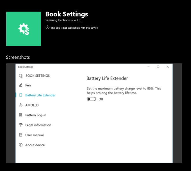Book Settings app