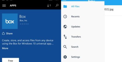 Box app for WIndows 10 Mobile