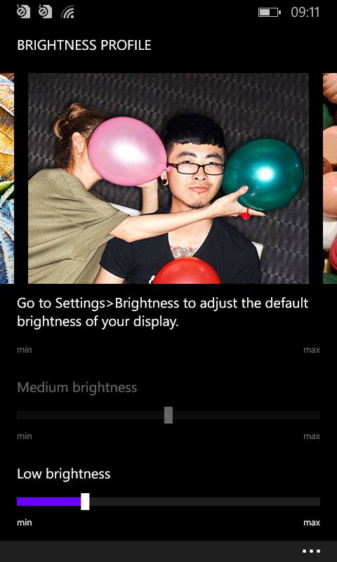 brightness slider Lumia Cyan Update
