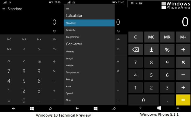 Windows 10 Technical Preview Calculator 