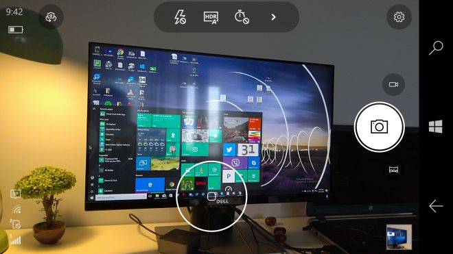 Windows Camera app interface live