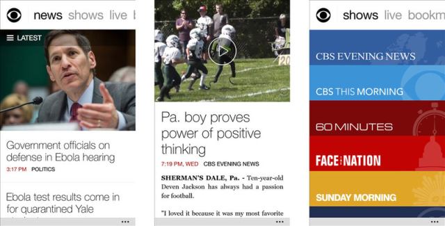 CBS News app for Windows