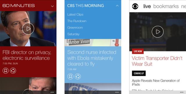 CBS News app for Windows (Phone) 8.1 devices