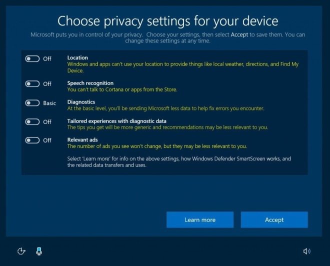 Choose privacy settings