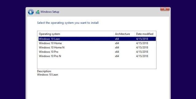 Windows 10 Lean CoreOS