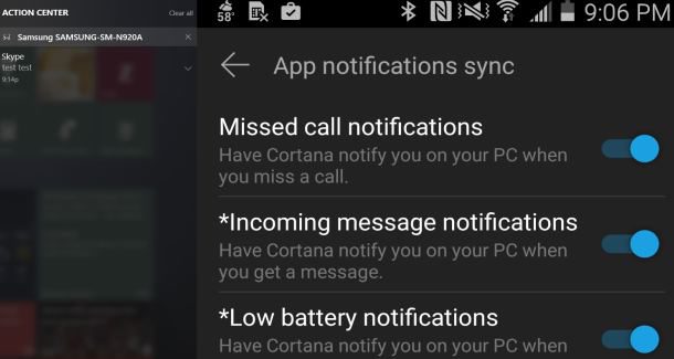 Cortana Android Syncing