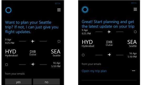 Cortana update adds trip planning and help