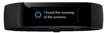Microsoft smart band and Cortana assistant