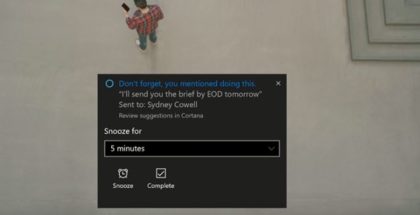 Cortana reminders