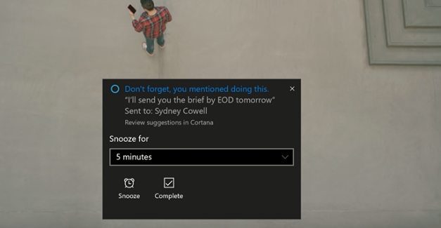 Cortana reminders