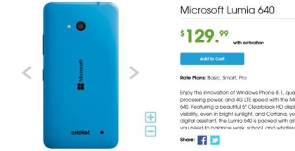 Cricket Wireless sells Lumia 640