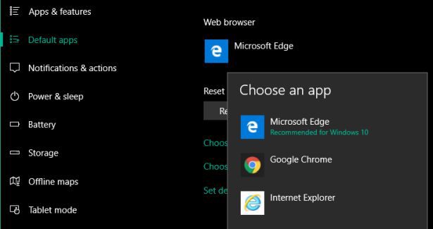 Default browser settings spotted in Insider builds of Windows 10 Mobile