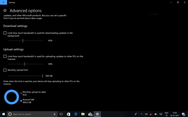 update limit data