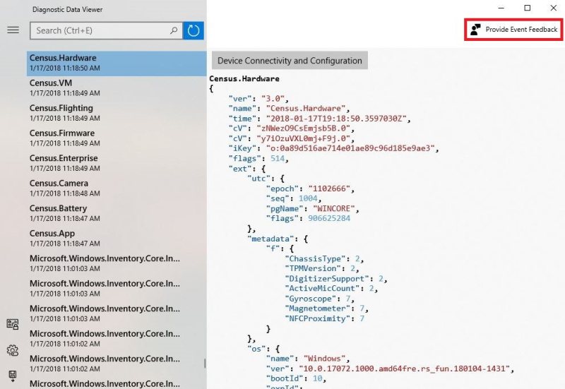 Diagnostic Data Viewer