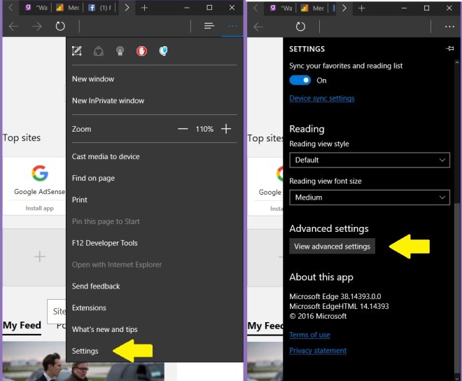 Microsoft Edge search engine