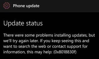 Error message