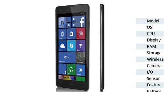 eSense q47 smartphone runing Windows Phone 8.1