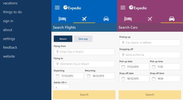 Expedia for WIndows Phone
