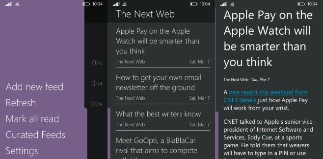 Fedora Reader app Windows Phone 2015