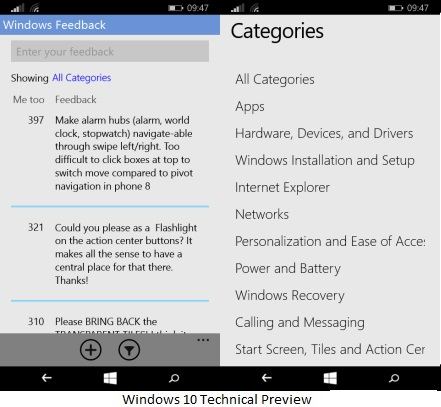 Windows Feedback Windows 10