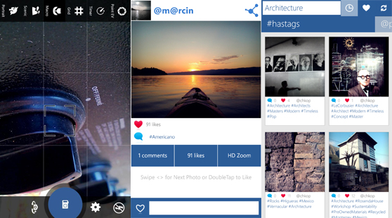 fhotoroom for Windows Phone screens