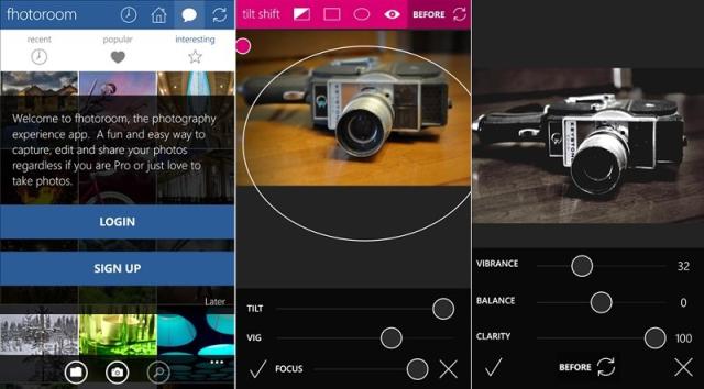 Fhotoroom Screens Windows Phone 8.1