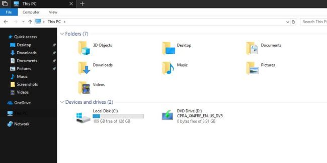 File Explorer Dark Theme