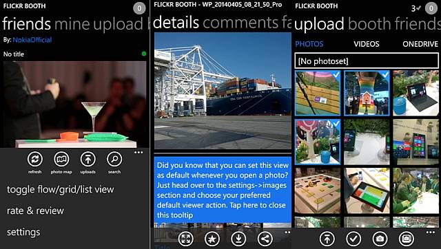 Flickr Booth app for Windows Phone - screens