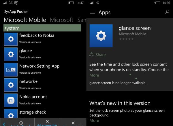 windows 10 glance