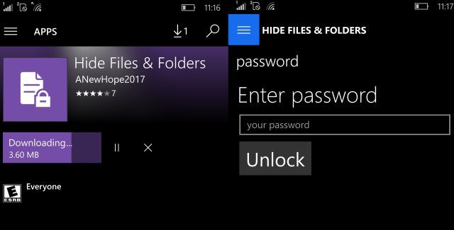 hide files and folders