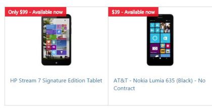 HP and LUmia 635 deals at Microsoft Store