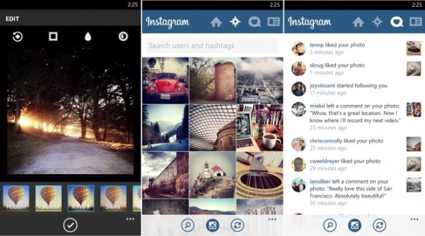 Instagram app screens
