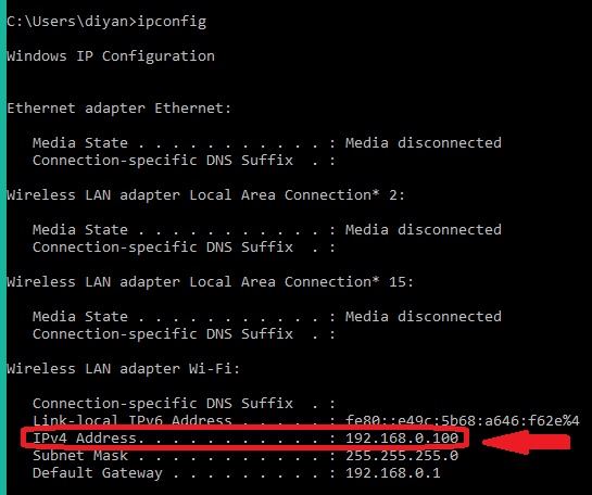 ipconfig