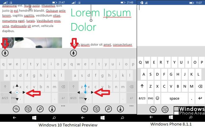 Windows 10 Technical Preview keyboard