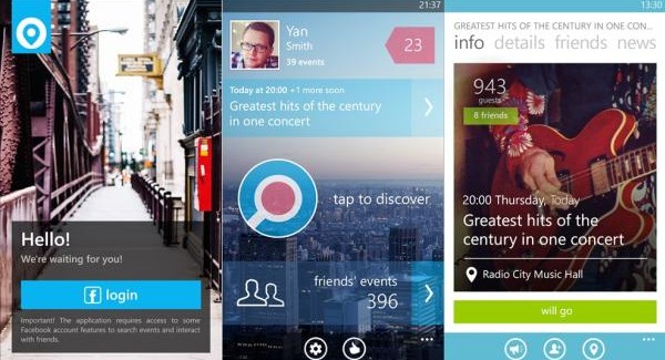 LocalEvents for Windows phone 8 screenshots