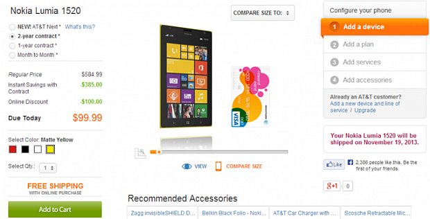 Lumia 1520 model for AT&T